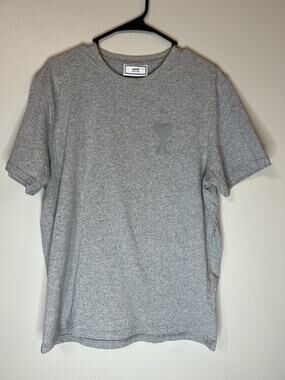 AMI Alexandre Mattiussi AMI De Coeur T-Shirt Gray Men’s Sz L